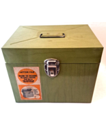 Vintage Mid Century Avocado Green Metal FILE•A•WAY Metal File Box +Key - $727.47 MXN