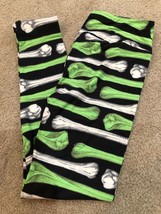 LuLaRoe Bones Skeleton OS Leggings Halloween Creepin It Real HTF NWT Green White - £25.74 GBP