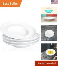 Pasta Plates with Rim 12 oz, Soup Bowl Pasta Bowl Set of 4, White Shallo... - $136.37