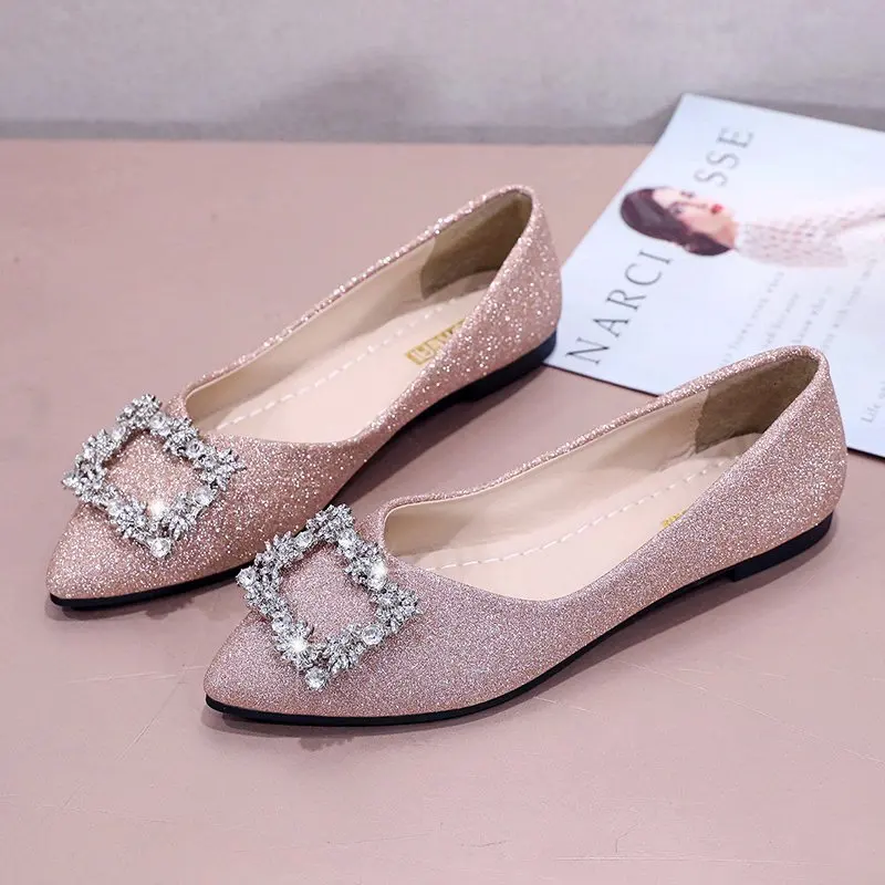 Fashion Women Ballet Shoes Casual Autumn Pointed Toe Ballerina Bling Rhinestone  - £123.97 GBP