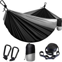 Camping Hammock for Outdoor Double &amp; Single Portable Hammocks with 2 Tree - £26.51 GBP
