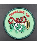 Vintage 1992 Girls Scouts Green Christmas Patch - Caroling &#39;92 Midwinter... - $9.49