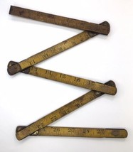 Vintage Folding Yardstick Ruler Measuring Stick Wooden Standard Made in USA - £9.43 GBP