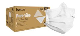 BeeSure BE2580case Pure Vibe Face Mask, White (Case of 400) - £74.65 GBP+