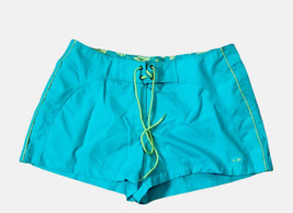 C9 by Champion Shorts Women Size Medium Aqua Blue Drawstring Board Shorts Surfin - £5.31 GBP