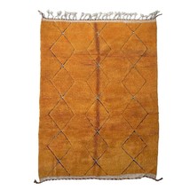 Handmade orange Moroccan rug, Berber wool carpet, Geometric Handwoven Moroccan c - £805.64 GBP