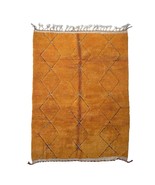 Handmade orange Moroccan rug, Berber wool carpet, Geometric Handwoven Mo... - $1,003.00