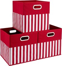 Fabric Storage Cube Bins 13X13X13 Inch Foldable Boxes Red Cloth Basket With, 3 - £35.12 GBP