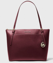 New Michael Kors Voyager Large Saffiano Leather Top Zip Tote Bag Merlot - £75.86 GBP