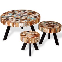  Coffee Table Set of 3 Multicolor Solid reclaimed wood - $347.99