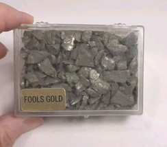 6.3 oz. Fools Gold Pyrite Crystal Mini Chips - Plastic Box - Phoenix, Arizona - £5.22 GBP