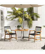 Set of 2 Patio Acacia Wood Dining Chairs with Armrests for Lawn Yard - C... - €173,27 EUR