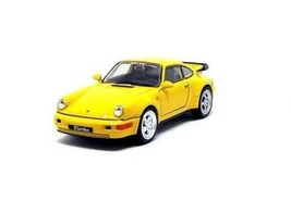 Porsche 964 Turbo Giallo Welly 1:38 Auto Modellino Da Collezione In... - £25.62 GBP