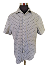 Old Navy Shirt Men&#39;s Size X-Large Dark Gray White Geometric Pattern Button Front - $16.83