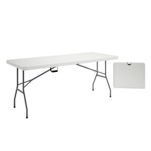 Techni Home 6 FT Granite White Portable Folding Table with Handle - $2,534.84 MXN
