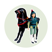 Mulan Vintage 1998 Disney Action Figure Toys: Khan, Black Horse, 5 in. - $24.90