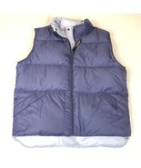 LL Bean Women&#39;s Reversible Down Puffer Vest Full Zip Size Large VC72 - $40.73 CAD