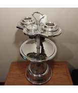 Vintage Two Tier Smoking Stand w/ Working Swag Glass Electric Lighter, S... - $349.95