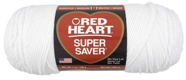 Red Heart Super Saver Yarn, Medium, Acrylic, 7 Oz., White - £6.22 GBP