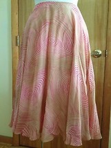 Rodier Women&#39;s Skirt Pink &amp; Tan Striped Ruffled Made In France 42 SIze 1... - £49.35 GBP