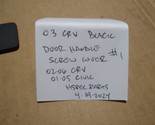 02-06 CRV BLACK INTERIOR Door Handle Screw Cover Plate OEM 01-05 CIVIC #1 - $18.62