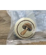 Vintage MUSHROOM Print Ceramic Knob Pull Brown Speckled Retro NOS Japan - £15.98 GBP