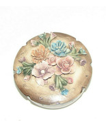 Vintage Visconti Mollica Capodimonte Flower Trinket Box w/ Lid Made in I... - £30.99 GBP