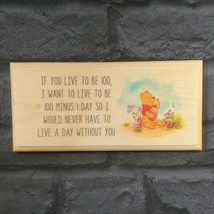 Winnie The Pooh Bedroom Door Sign, Live To Be 100 Quote Friend Gift Wooden 68 - £10.22 GBP