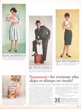 1961 Nutrament Meal Replacement Diet Aid Vintage Print Ad Housewives Secretaries - £8.47 GBP