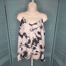 NWT Absolutely Famous Cold Shoulder Shirt ~ Sz S ~ Gray &amp; Black ~Long Sleeve - £13.61 GBP
