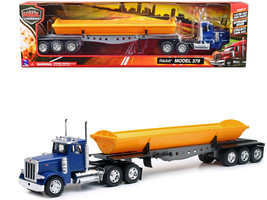 Peterbilt 379 Truck with Side Dump Blue and Yellow &quot;Long Haul Truckers&quot; Serie... - £49.52 GBP