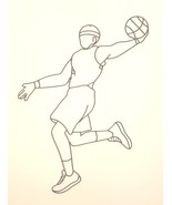 Wire Sculpture 33&quot; Basketball Player Sign Plaque Game Room Wall Hang Dec... - $24.00
