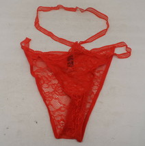 Adore Me Women&#39;s Lace Mesh Risque Panties MM1428 Red Size Medium - £3.73 GBP