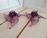 Duncan and Miller Hand Blown Amethyst/Purple Stardish Shaped Candle Hold... - $39.59