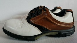 Footjoy Contour Series Mens Brown White Leather Golf Saddle Shoe Style Size 9M - £18.50 GBP