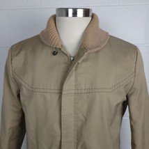 Vintage Sears Mens Khaki Jacket Coat w. Faux Fur Lining 40R - $29.70