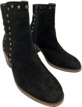 rebels women&#39;s black studded zip-up booties size 6.5 with 2 inch heels - $135.33 MXN