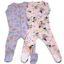 Baby Girl 9-12  month Cotton Sleepers  PJ Palace Lot of 2 Pajamas - $12.86