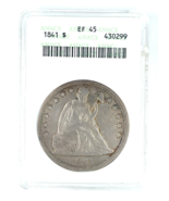 1841 Seated Liberty Dollar Coin Graded XF-45 by ANACS - $1,760.23 CAD