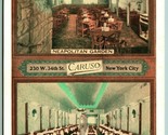 Dual View Caruso Restaurant New York City NY NYC UNP WB Postcard I1 - $3.91