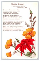 Poppies and Poinsettias Portola Festival San Francisco CA 1909 DB Postcard T1 - £3.87 GBP