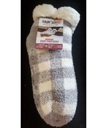 Muk luks Ladies 2 Pair Pink &amp; Gray Short Cabin Socks one size fits most ... - £8.56 GBP