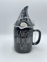 Rae Dunn By Magenta Mug Black Spider ￼Web Gnome CAUGHT IN YOUR WEB Bs273 - £18.56 GBP