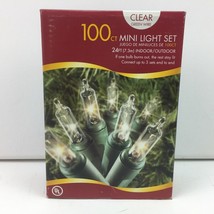 Holiday Time 100 Count 24 Ft. Clear Green Wire Mini Light Set Christmas - £11.95 GBP