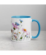 New Coffee Tea Mug with Color Inside Pastel Floral Graphic 11 oz Dishwas... - £10.72 GBP