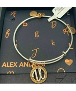 NEW Alex and Ani INITIAL U Two Tone Charm Bangle Bracelet NWT &amp; CARD - $16.65