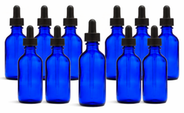 11x Whole Foods Market, Blue Glass Bottle with Dropper Cap, 2 Fl Oz - $15.83