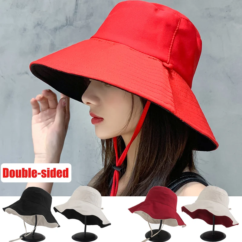Double-sided Foldable Bucket Hat Fisherman Sun Hat for Women Girls Outdoor Beach - £10.72 GBP+