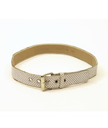 White Rhinestone Belt 1.5 x 39.5 inches Silver Color Buckle - £11.67 GBP