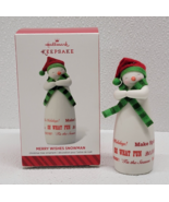 Hallmark 2014 Merry Wishes Snowman Porcelain Keepsake Christmas Ornament - £8.20 GBP